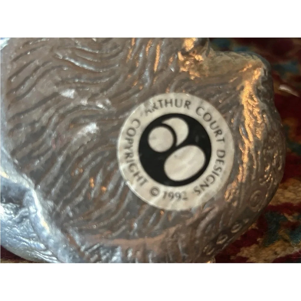 Vintage 1992 Arthur Court Snuggling Bunny Rabbits Pewter Signed Easter EC‎